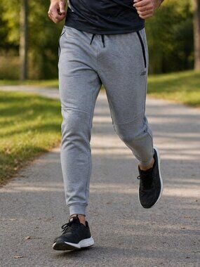 New Aeropostale Men's Jogger Pants Drawstring Waist Grey Size XL Zipper Pockets